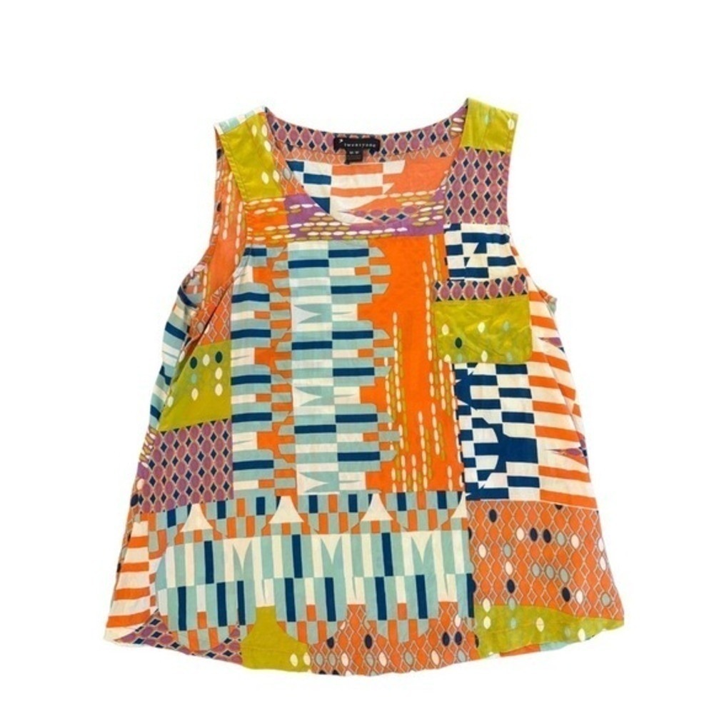 Silk Twenty One Multi Print Tank Top with Pocket